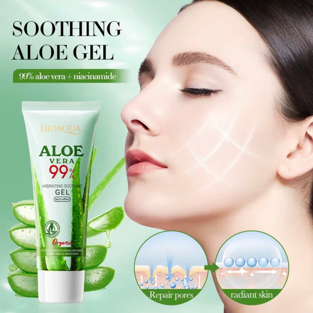 BIOAOUA Soothing Aloe Vera Gel for Face and Body Moisturizing Moisturizing Restorative Sunburn Relief Acne Care for Sensitive Skin