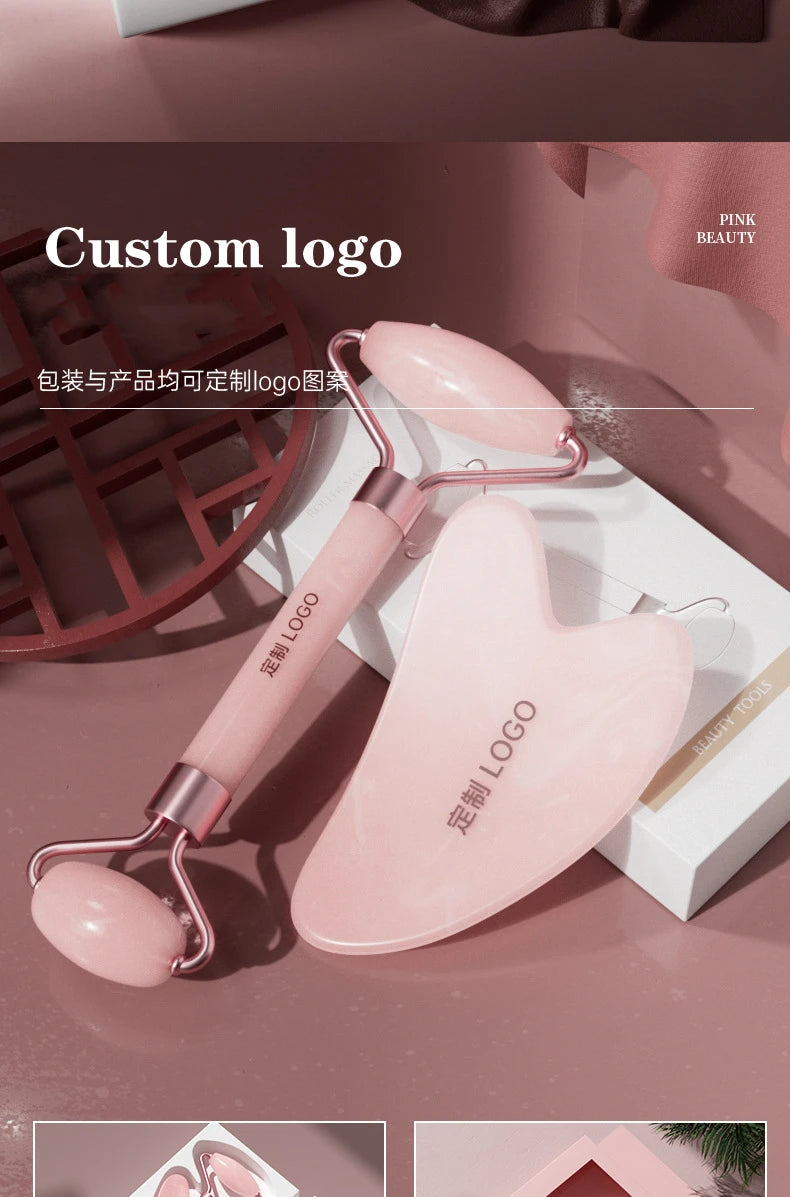 2pcs/set Face Spa Neck Massager For Face Roller Gua Sha Scraper Board Lift Up Wrinkle Remover Eye Care Resin Guasha Set