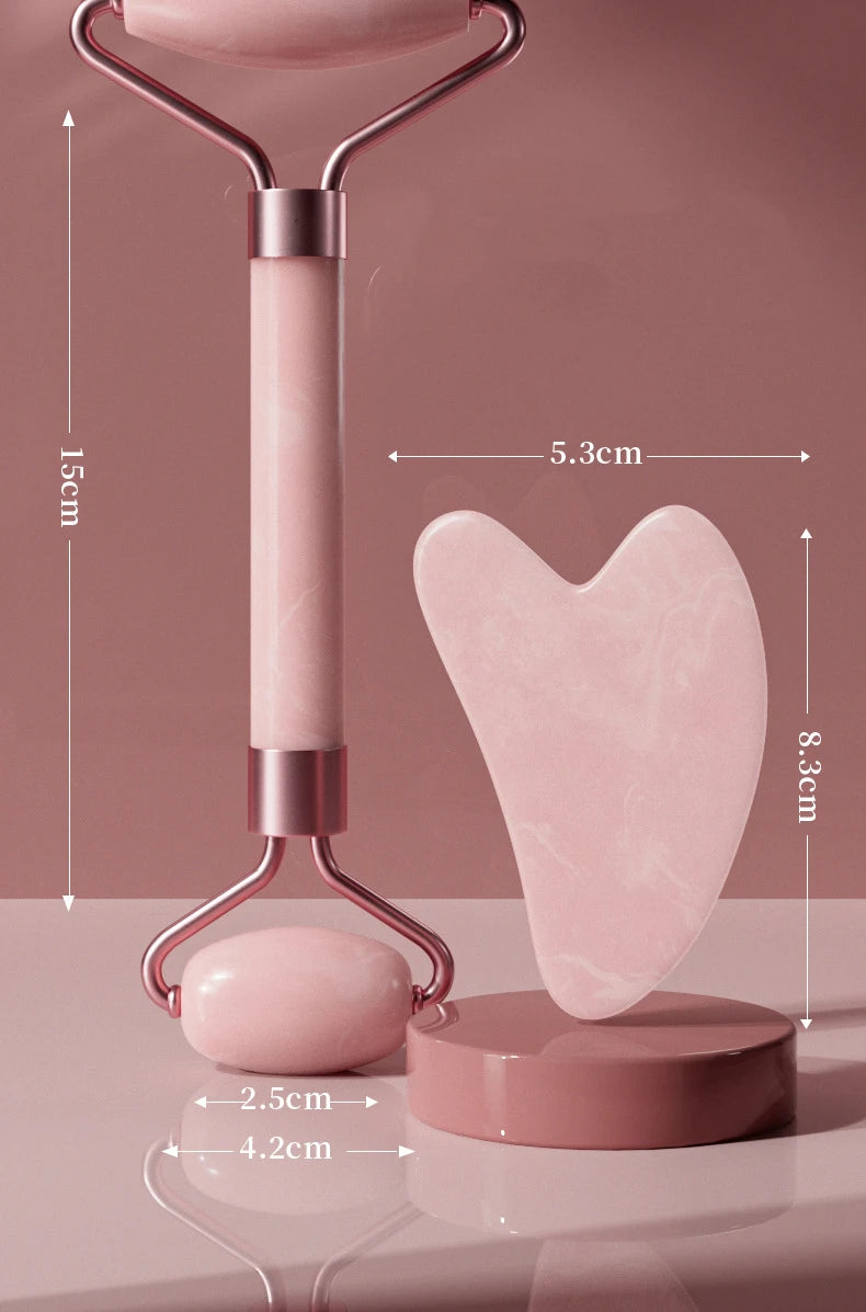 2pcs/set Face Spa Neck Massager For Face Roller Gua Sha Scraper Board Lift Up Wrinkle Remover Eye Care Resin Guasha Set