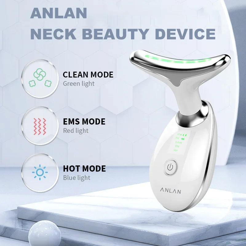 ANLAN Neck Face Beauty Device EMS Facial Neck Lifting 3 Colors Light Skincare Skin Tighten Reduce Double Chin Skin Care Tools